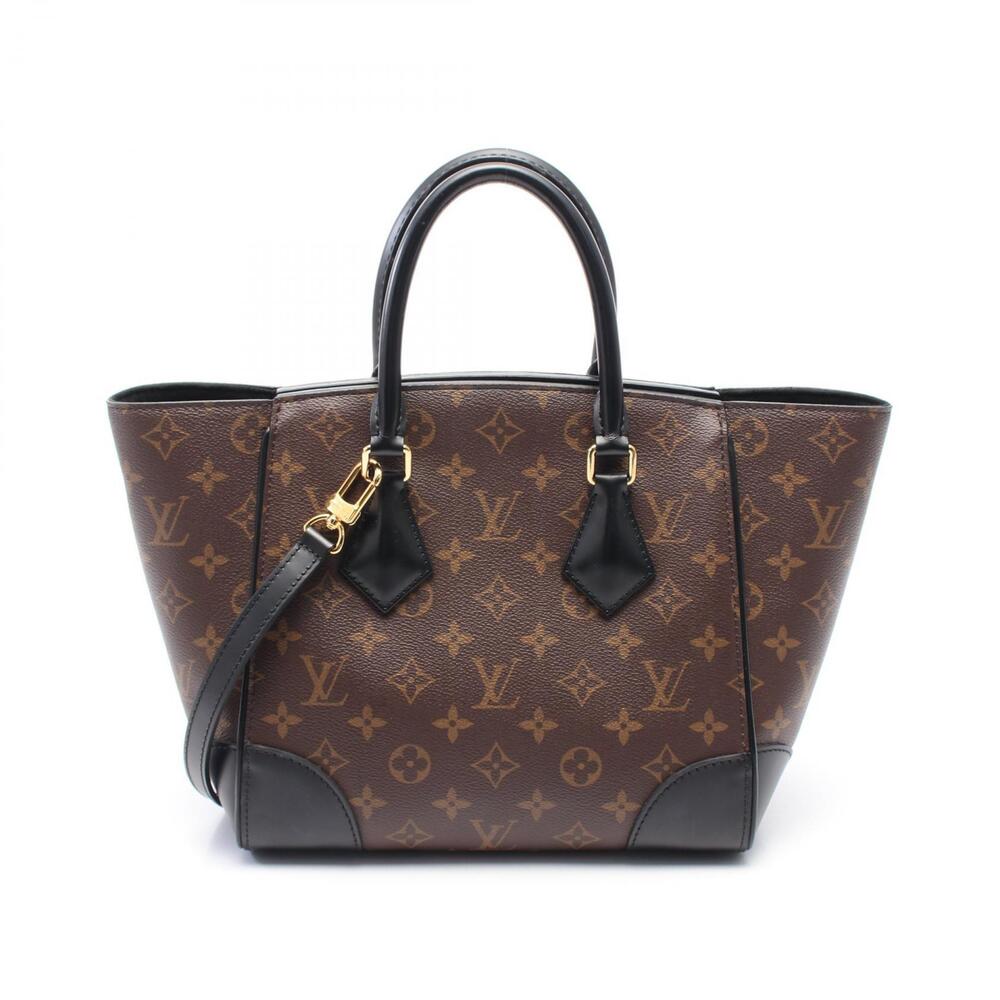 Louis Vuitton Phoenix Handbag Canvas Leather Monogram Brown Black